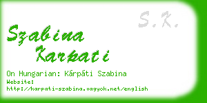 szabina karpati business card
